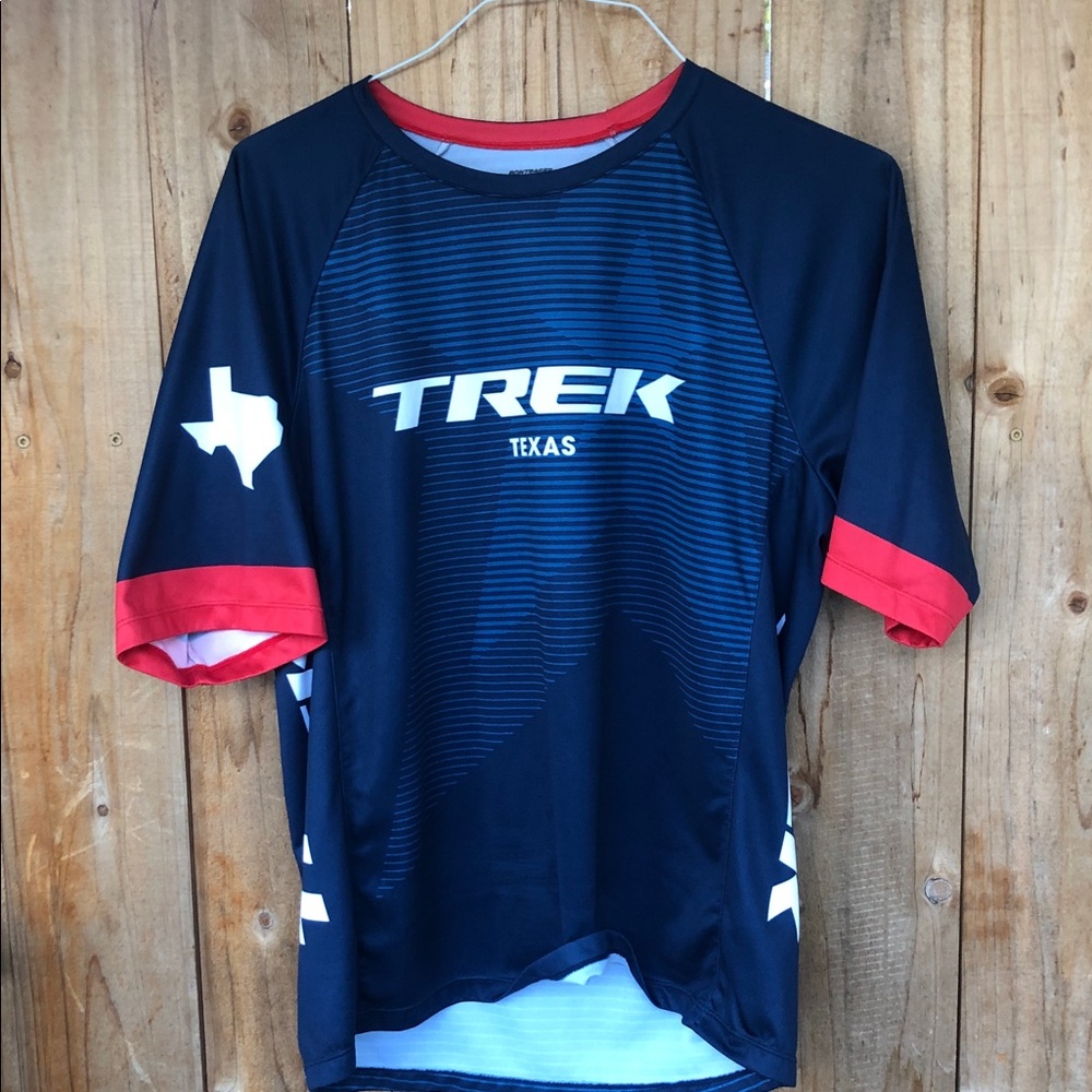 Bontrager Trek Large Blue Red Texas Riding Tee